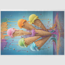 Eiscreme-Konus Pastellfarben Tissue
