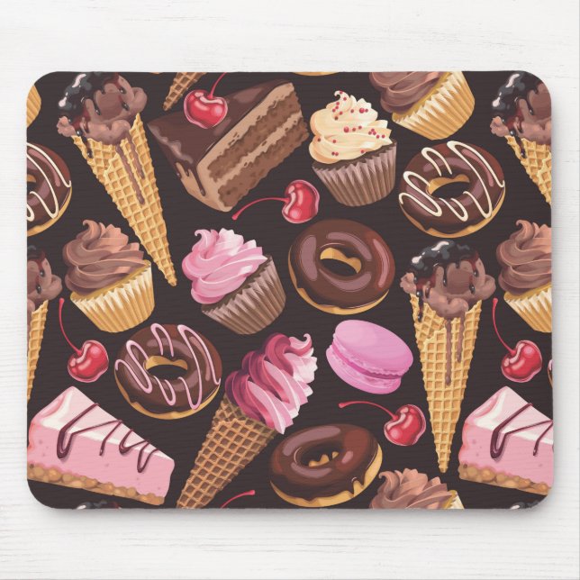 Eiscreme, Kuchen, Kuchen und Käsekuchen Mousepad (Vorne)
