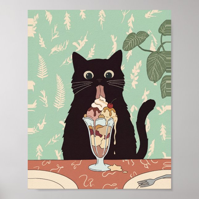 Eiscreme-Kunst-Vintage-Gemälde Poster (Vorne)