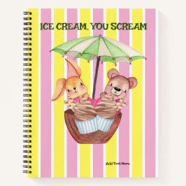 Eiscreme-Leckereien 8.5" x 11" SpiralNotebook Notizbuch