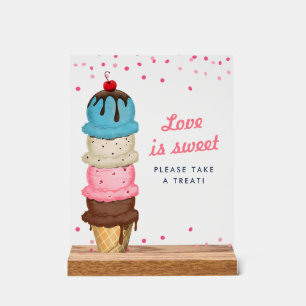 Eiscreme-Liebe ist süß nehmen eine Leckerei Brautp Acrylschild