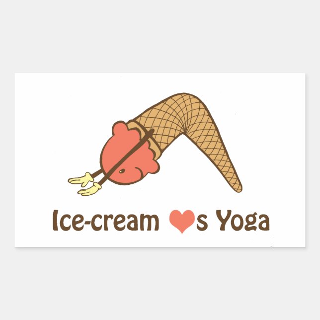 Eiscreme-Lieben Yoga-Aufkleber Rechteckiger Aufkleber (Vorderseite)