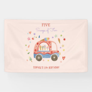 Eiscreme-LKW-Scoops für lustigen Kindergeburtstag Banner