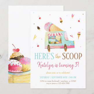 Eiscreme-Lkw zum Geburtstag Einladung