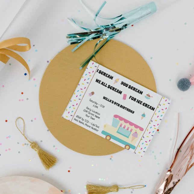 Eiscreme-Lkw zum Geburtstag Einladung (Von Creator hochgeladen)