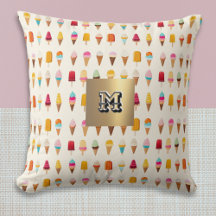 Eiscreme Lollies Mit Monogramm Retro Gemustert Nie