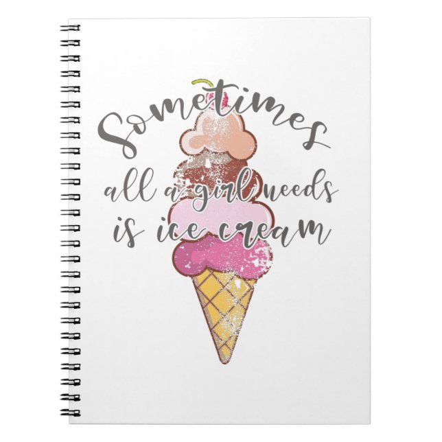 Eiscreme Lover Gift Girl Nadine Notizblock (Vorderseite)