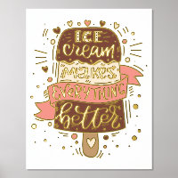 Eiscreme macht alles besser - Buchstaben