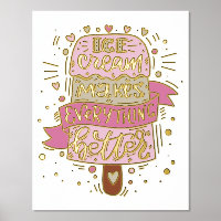 Eiscreme macht alles besser - Buchstaben