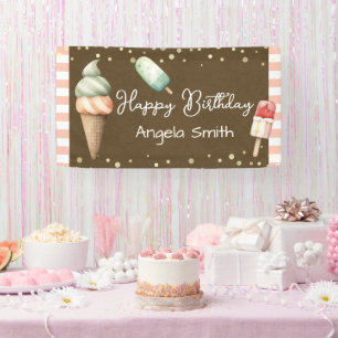 Eiscreme-Mädchen Willkommen zum Geburtstag Kraftpa Banner