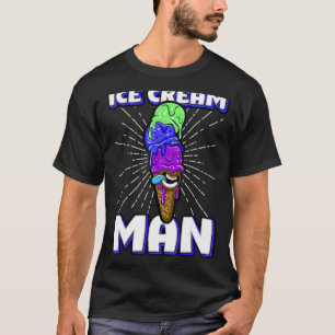 Eiscreme Man Willi Ice Creme Cone Scoops Zunge D T-Shirt