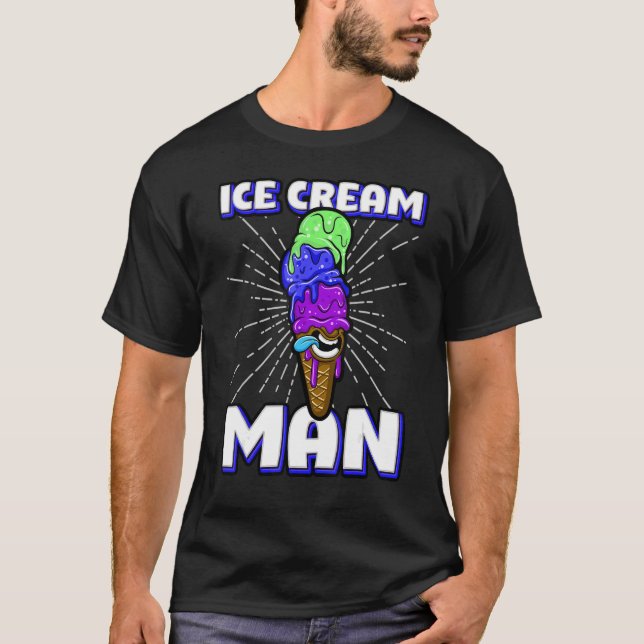 Eiscreme Man Willi Ice Creme Cone Scoops Zunge D T-Shirt (Vorderseite)