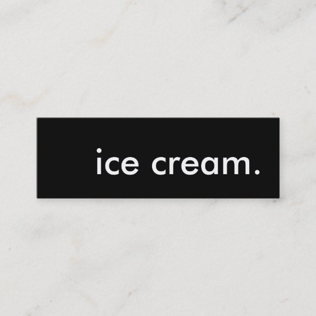 Eiscreme. Mini Visitenkarte (Vorderseite)