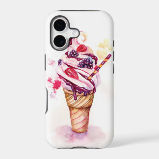Eiscreme mit Erdbeere und Brombeere