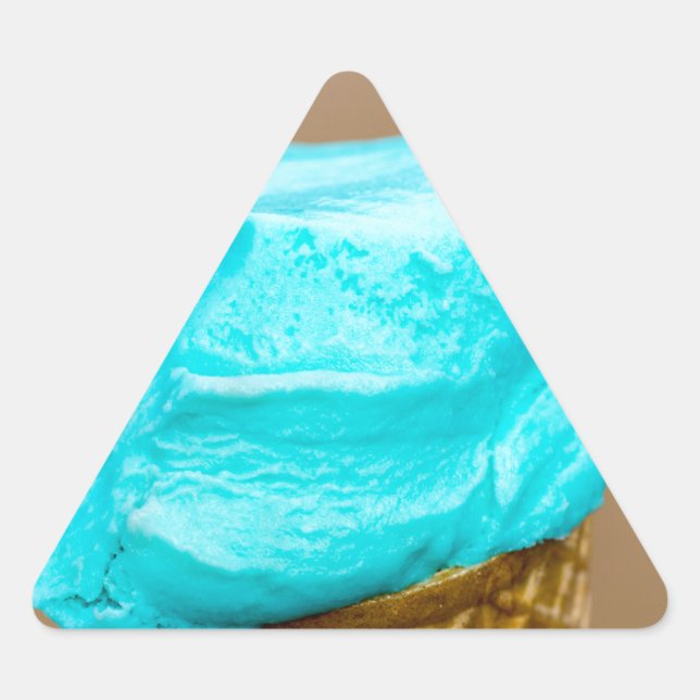 Eiscreme mit Waffelmakro Dreieckiger Aufkleber (Vorderseite)
