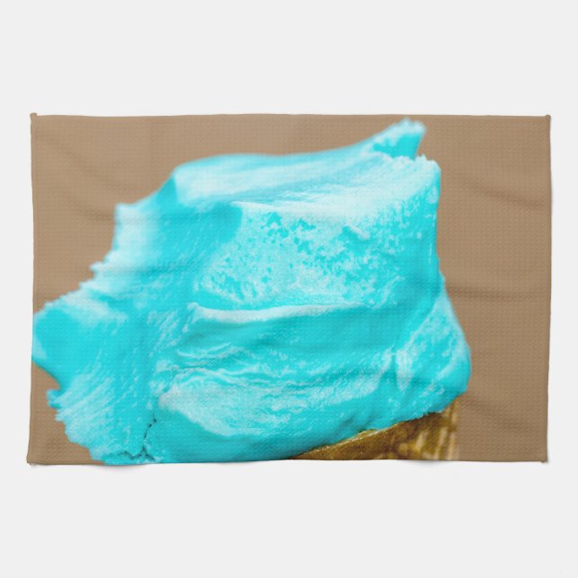 Eiscreme mit Waffelmakro Geschirrtuch (Horizontal)