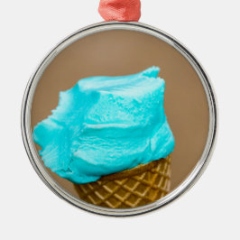 Eiscreme mit Waffelmakro Ornament Aus Metall