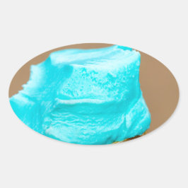 Eiscreme mit Waffelmakro Ovaler Aufkleber