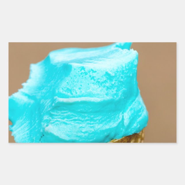 Eiscreme mit Waffelmakro Rechteckiger Aufkleber (Vorderseite)