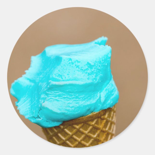 Eiscreme mit Waffelmakro Runder Aufkleber (Vorderseite)