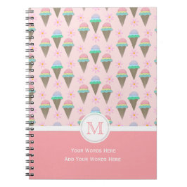 Eiscreme-Monogram-Notebook Notizblock