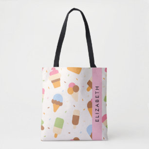 Eiscreme-Muster, Eiscreme, Ihr Name Tasche