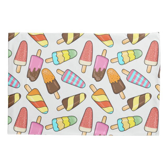 Eiscreme-Muster-Pillowcases Kissenbezug (Rückseite)