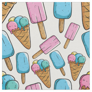 Eiscreme-Mustergewebe Stoff