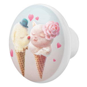 Eiscreme-Paar - Liebe bei First Lick Keramikknauf