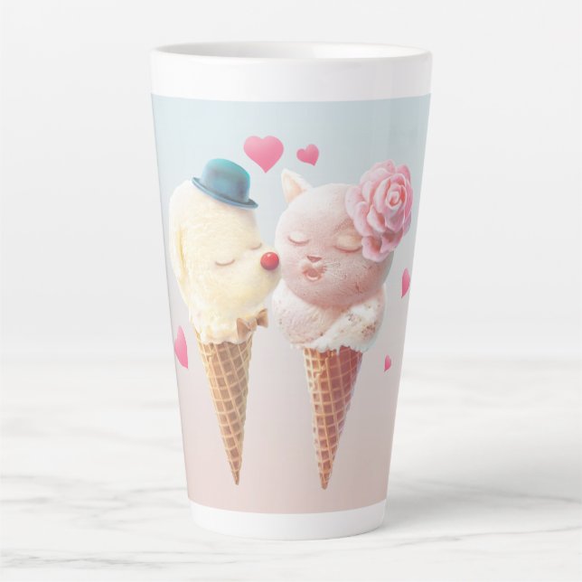 Eiscreme-Paar - Liebe bei First Lick Milchtasse (Vorderseite)