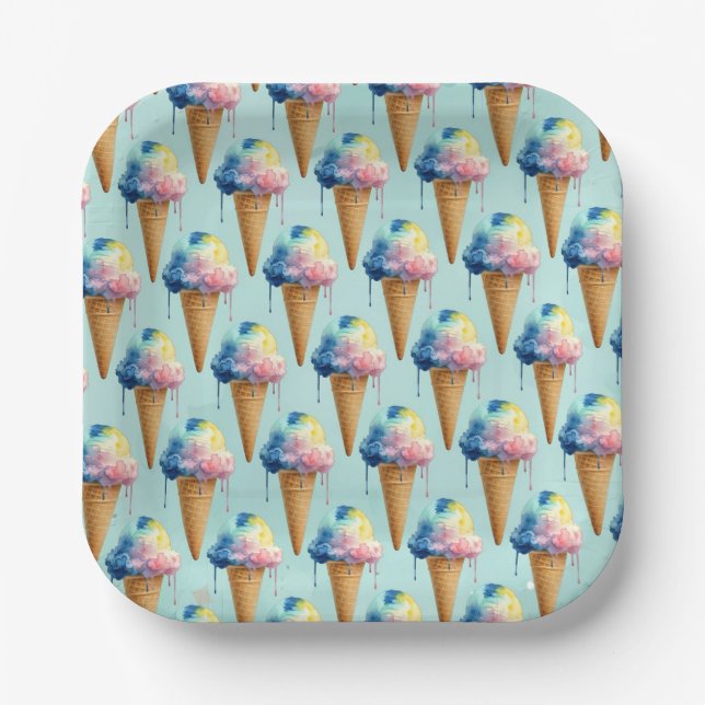 Eiscreme Pappteller (Vorderseite)