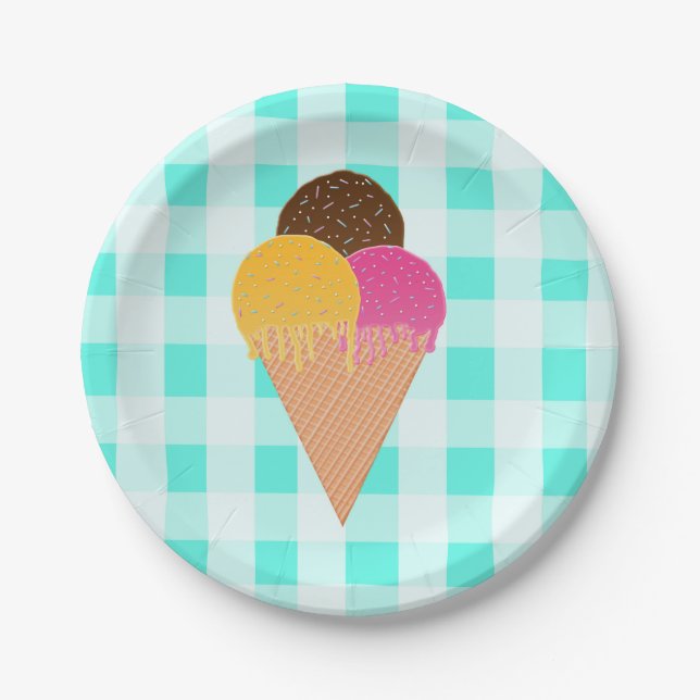 Eiscreme Pappteller (Vorderseite)