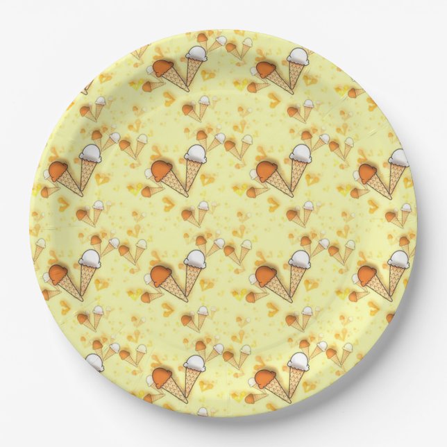 Eiscreme Pappteller (Vorderseite)