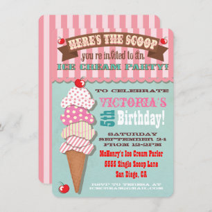 Eiscreme-Party Einladung