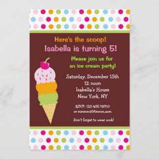 Eiscreme Party Geburtstag Einladung Eiscreme