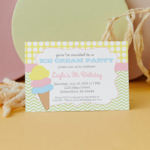 Eiscreme Party Geburtstag, Eiscreme Soziales Einladung