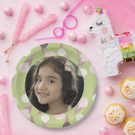 Eiscreme-Party Geburtstags-Foto Pappteller