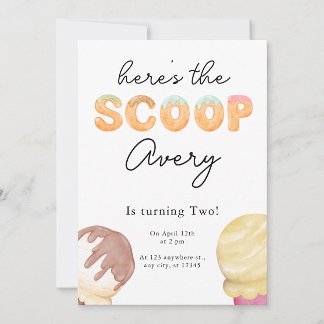 Eiscreme-Party Geburtstagseinladung Einladung (Vorderseite)