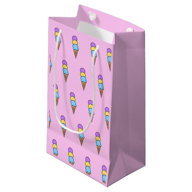 ‚Eiscreme-Party‘ Kleine Geschenktüte (Vorderseite Schrägansicht)
