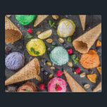 Eiscreme-Party Modernes, farbenfrohes Dessert Puzzle<br><div class="desc">Dieses Essensdesign beinhaltet Waffelkons und verschiedene Eissorten auf einem Tablett mit Beeren und Nüssen #icecream #sweet #dessert #Leckerei #Party #Geburtstag #Festivalfeier #sorbet #gift #gift #gift #puzzle #puzzles #jigsaw #jigsawpuzzle #fun #games</div>