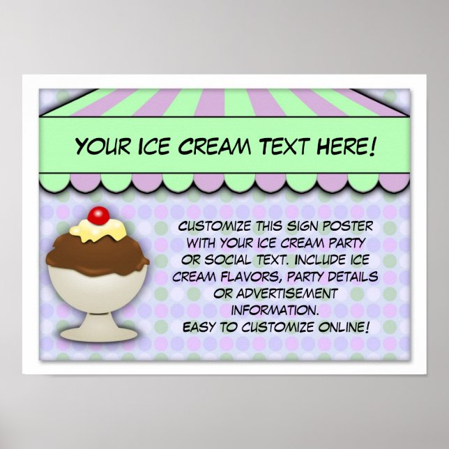 Eiscreme-Party, Pastel Sweet Shoppe Poster (Vorne)
