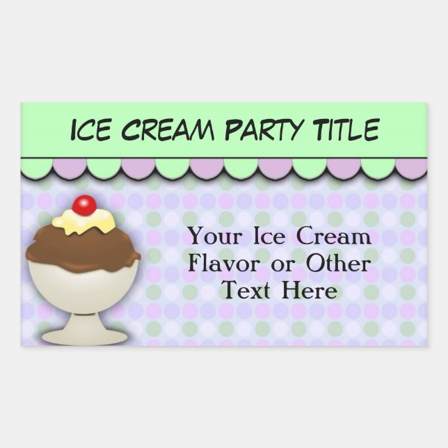 Eiscreme-Party, Pastel Sweet Shoppe Rechteckiger Aufkleber (Vorderseite)