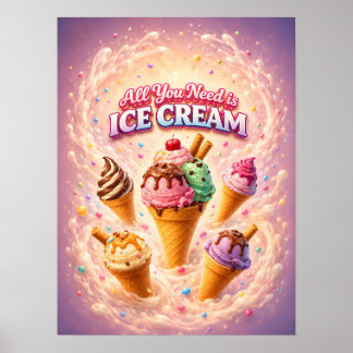 Eiscreme-Pastell-Traum-Vibe Poster