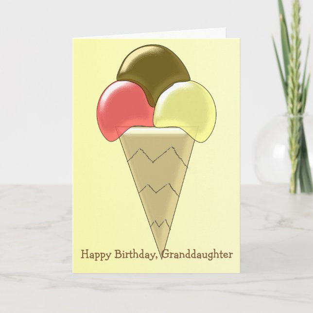 Eiscreme Personalisiert Großtochter Geburtstag Karte (Vorderseite)