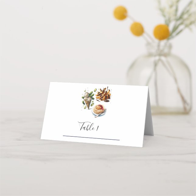 Eiscreme Pickles Weiße Krabben Kinderdusche Platzkarte (Vorderseite)