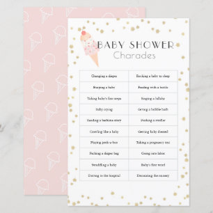 Eiscreme Pink Babydusche Charades