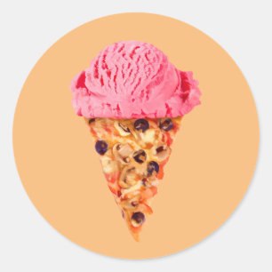 Eiscreme Pizza Klassischer Rundsticker Runder Aufkleber