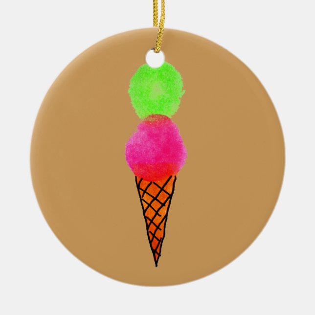 Eiscreme Pop Art Keramikornament (Vorne)