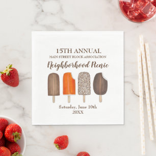 Eiscreme-Pop Bars Popsicle Creamsikel Picnic Serviette