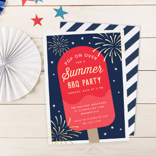 Eiscreme-Pop-Sommer-BBQ-Party Folieneinladung